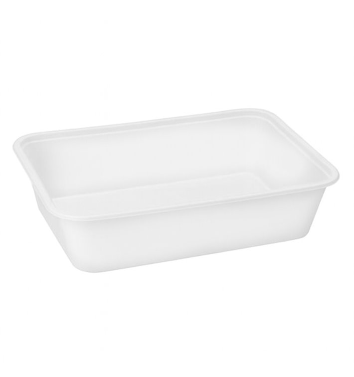 Rectangular Container in PP White with Lid 1.500ml 20,4x15,3cm (50 Units)