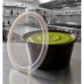 Sauce Cup in PP Black avec Lid 2Oz/60ml (2.000 Units)