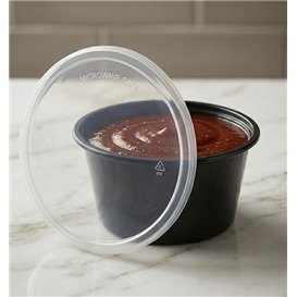 Sauce Cup in PP Black avec Lid 4Oz/120ml (2.000 Units)