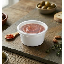 Sauce Cup in PP White avec Lid 2Oz/60ml (2.000 Units)