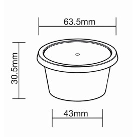 Sauce Cup in PP Transparent avec Lid 2Oz/60ml (2.000 Units)