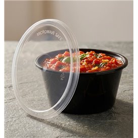 Sauce Cup in PP Black avec Lid 2Oz/60ml (2.000 Units)