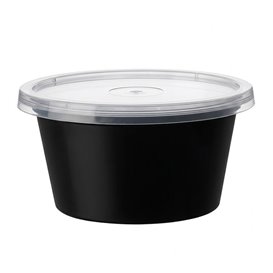 Sauce Cup in PP Black avec Lid 4Oz/120ml (2.000 Units)