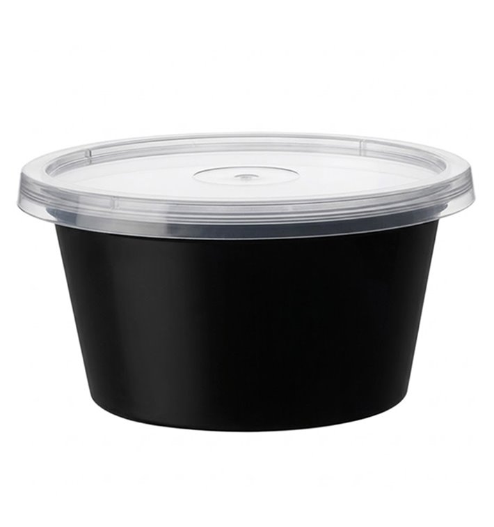 Sauce Cup in PP Black avec Lid 4Oz/120ml (100 Units)