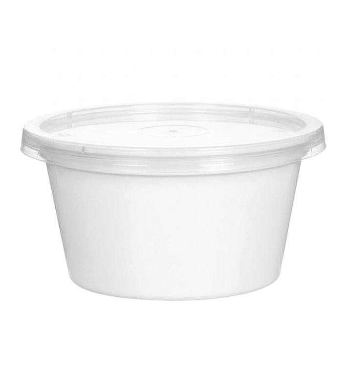 Sauce Cup in PP White avec Lid 4Oz/120ml (100 Units)