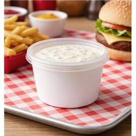 Sauce Cup in PP White avec Lid 4Oz/120ml (2.000 Units)