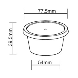 Sauce Cup in PP Black avec Lid 4Oz/120ml (100 Units)