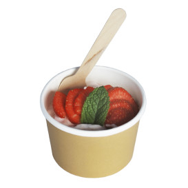 Kraft Carton Pot with White Border 250ml Ø9,0cm (25 Units)