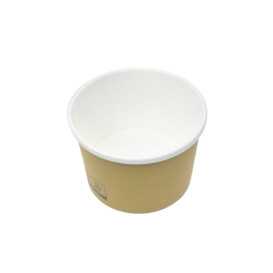 Kraft Carton Pot with White Border 250ml Ø9,0cm (25 Units)