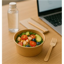 Multi-Food Bowl Kraft Cardboard 370ml Ø11,5cm (50 Units)