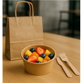 Multi-Food Bowl Kraft Cardboard 370ml Ø11,5cm (50 Units)