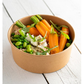 Salad Bowl Kraft Cardboard 1.000ml Ø16,6cm (300 Units)