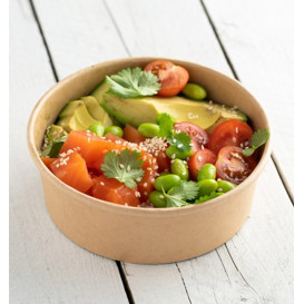 Salad Bowl Kraft Cardboard 750ml Ø15,0cm (300 Units)