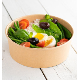 Salad Bowl Kraft Cardboard 1.300ml Ø18,5cm (50 Units)