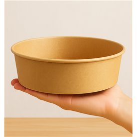 Salad Bowl Kraft Cardboard 1.300ml Ø18,5cm (50 Units)