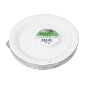 Round Paper Plate “Radial” White Ø23cm 200gr/m² (650 Units)