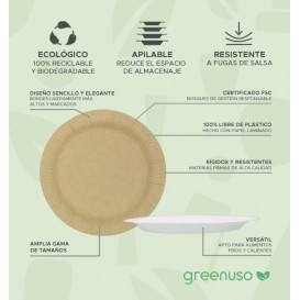 Round Paper Plate “Radial” White Ø23cm 200gr/m² (650 Units)