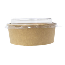 Paper Kraft-Kraft Soup Bowl with PET Lid 500ml Ø15cm (250 Units)