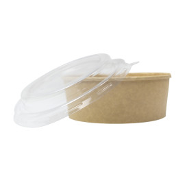 Paper Kraft-Kraft Soup Bowl with PET Lid 500ml Ø15cm (50 Units)