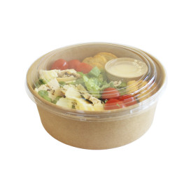 Paper Kraft-Kraft Soup Bowl with PET Lid 500ml Ø15cm (50 Units)