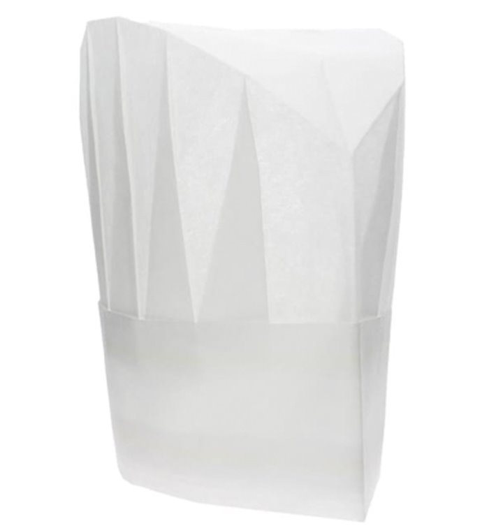 Disposable Chef Hat Pinstripe "TST" White (100 Units)