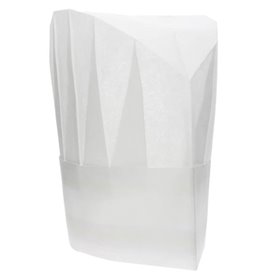Disposable Chef Hat Pinstripe "TST" White (10 Units)