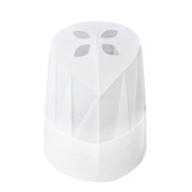 Disposable Chef Hat Pinstripe "TST" White (10 Units)