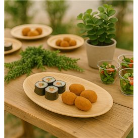 Palm Leaf Tray Oval Shape 26x16x2,5cm (25 Units) 