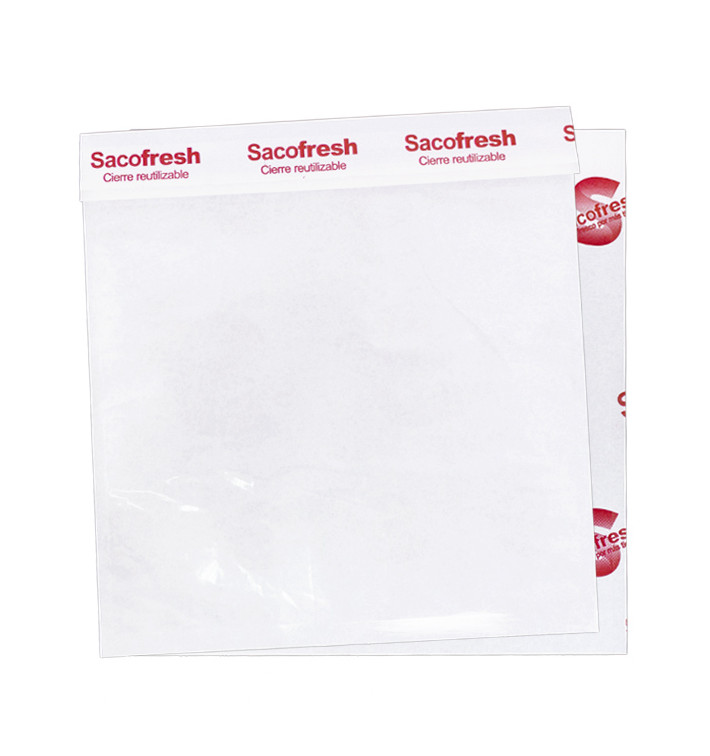 Reusable PE-Paper Bags with Adhesive Flap Sacofresh Red 30x25cm (1.200 Units)