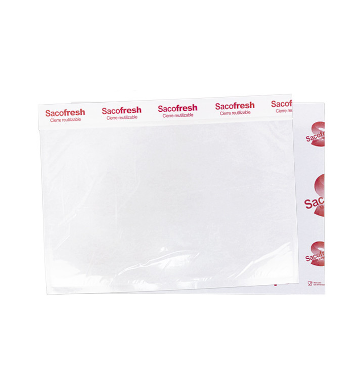 Reusable PE-Paper Bags with Adhesive Flap Sacofresh Red 30x36cm (1.000 Units)