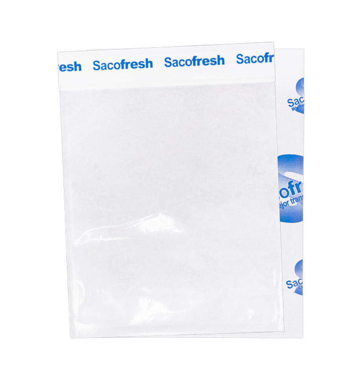 PE-Paper Bags with Adhesive Flap Sacofresh Blue 30x20cm (100 Units)