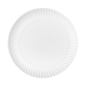 Paper Plate Round Shape White Ø27cm 550g/m² (50 Units)