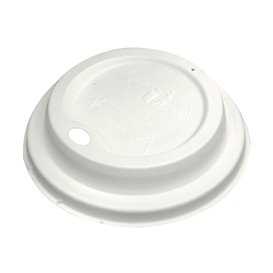 Lid with Hole of Moulded Cellulose Fibre White Ø9,0cm (1.000 Units)