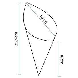 Paper Food Cone Grease-Proof Karft 25,5cm 100gr (1.600 Units)