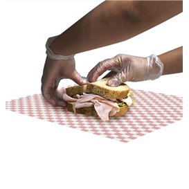 Paper Food Wrap Grease-Proof “Vichy” Red 31x35cm (1.000 Units)