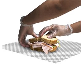 Paper Food Wrap Grease-Proof “Vichy” Black 31x35cm (1.000 Units)