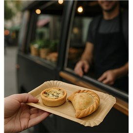 Paper Tray Kraft "Flower" 12x19cm 295g/m² (800 Units)