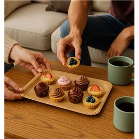 Paper Tray Kraft "Flower" 18x24cm 345g/m² (50 Units)