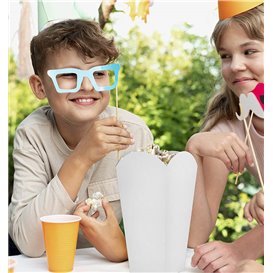 Paper Popcorn Box Small Size White 45gr 6,5x8,5x15cm (700 Units)