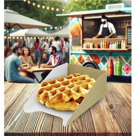 Paper Container Waffles 16x10cm (100 Units)