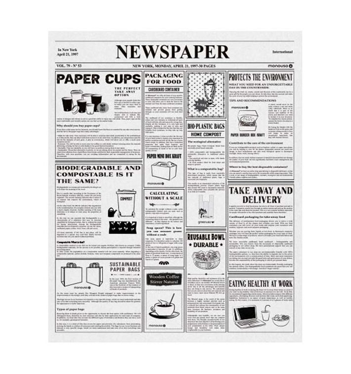 Graseproof paper Wrap Times 20x24,5cm (1.000 Units)
