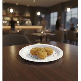 Paper Plate Round Greaseproof Shape White  Ø18cm 220g/m² (400 Units) 