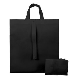 Non-Woven PREMIUM Foldable Foldable Bag with Short Handles Black 40+15x40cm (150 Units)