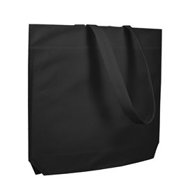 Non-Woven Bag with Long Handles Black 48+10x35cm (25 Units)