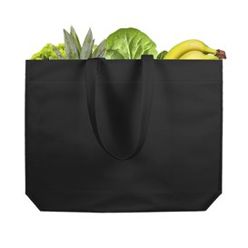 Non-Woven Bag with Long Handles Black 48+10x35cm (25 Units)