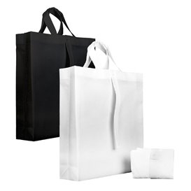 Non-Woven PREMIUM Foldable Foldable Bag with Short Handles Black 40+15x40cm (150 Units)