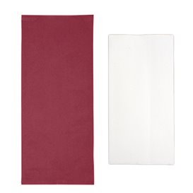 Paper Cutlery Envelopes with Napkin Burgundy 11x25cm (100 Units)