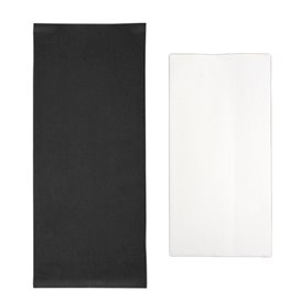 Paper Cutlery Envelopes with Napkin Black 11x25cm (100 Units)