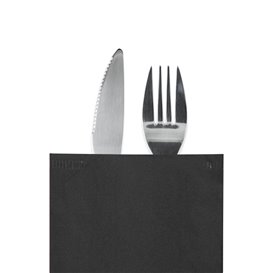 Paper Cutlery Envelopes with Crèmeh Napkin Black 11x25cm (800 Units)
