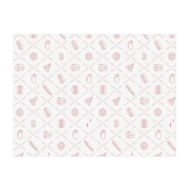 Eco Greaseproof Paper for Wrappling Red 30x40cm (3.000 Units)